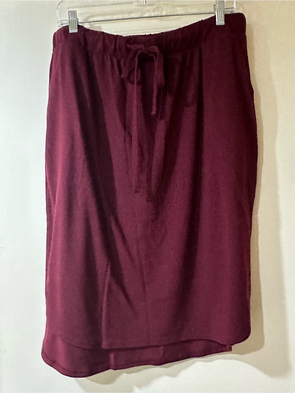 Zenana Outfitters Plum Midi Skirt with Drawstring Waist
